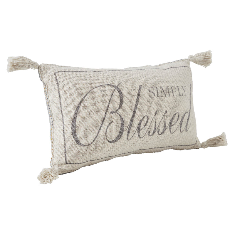 Harvest Blessings Simply Blessed Woven Pillow 7x13