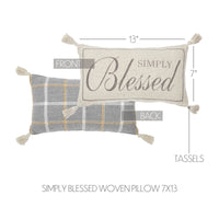 Harvest Blessings Simply Blessed Woven Pillow 7x13