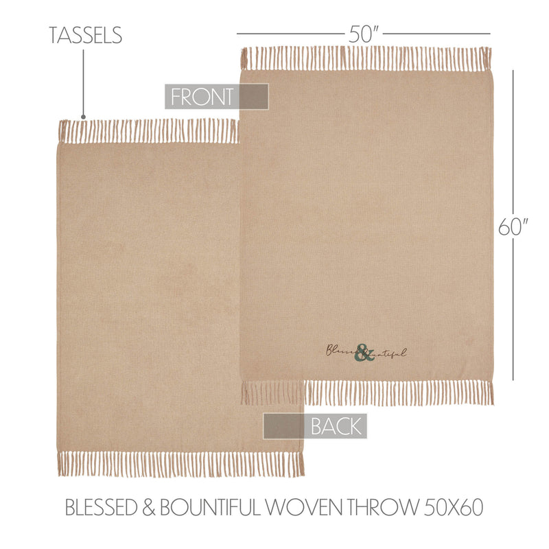 Harvest Blessings Blessed & Bountiful Woven Throw 50x60