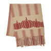 Harvest Blessings Pumpkin Patch Ticking Stripe Woven Throw 50x60