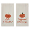 Harvest Blessings Pumpkin Tea Towel Set of 2 19x28