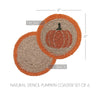 Harvest Blessings Natural Stencil Pumpkin Coaster Set of 6