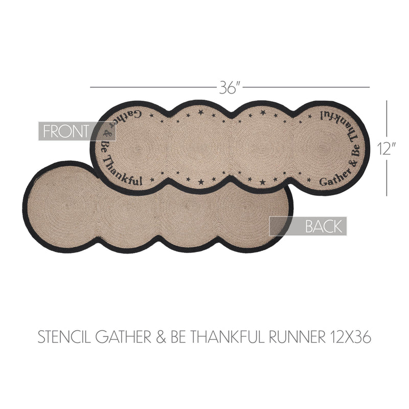 Harvest Blessings Stencil Gather & Be Thankful Runner 12x36