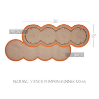 Harvest Blessings Natural Stencil Pumpkin Runner 12x36