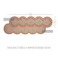 Harvest Blessings Natural Stencil Pumpkin Runner 12x48