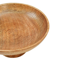 Ribbed Natural Wooden Bowl 12x12x5.5