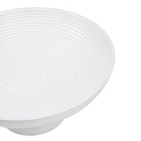 Ribbed White Wooden Bowl 12x12x5.75