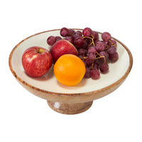 Natural with White Wooden Bowl 12x12x5.5
