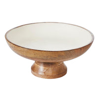 Natural with White Wooden Bowl 12x12x5.5