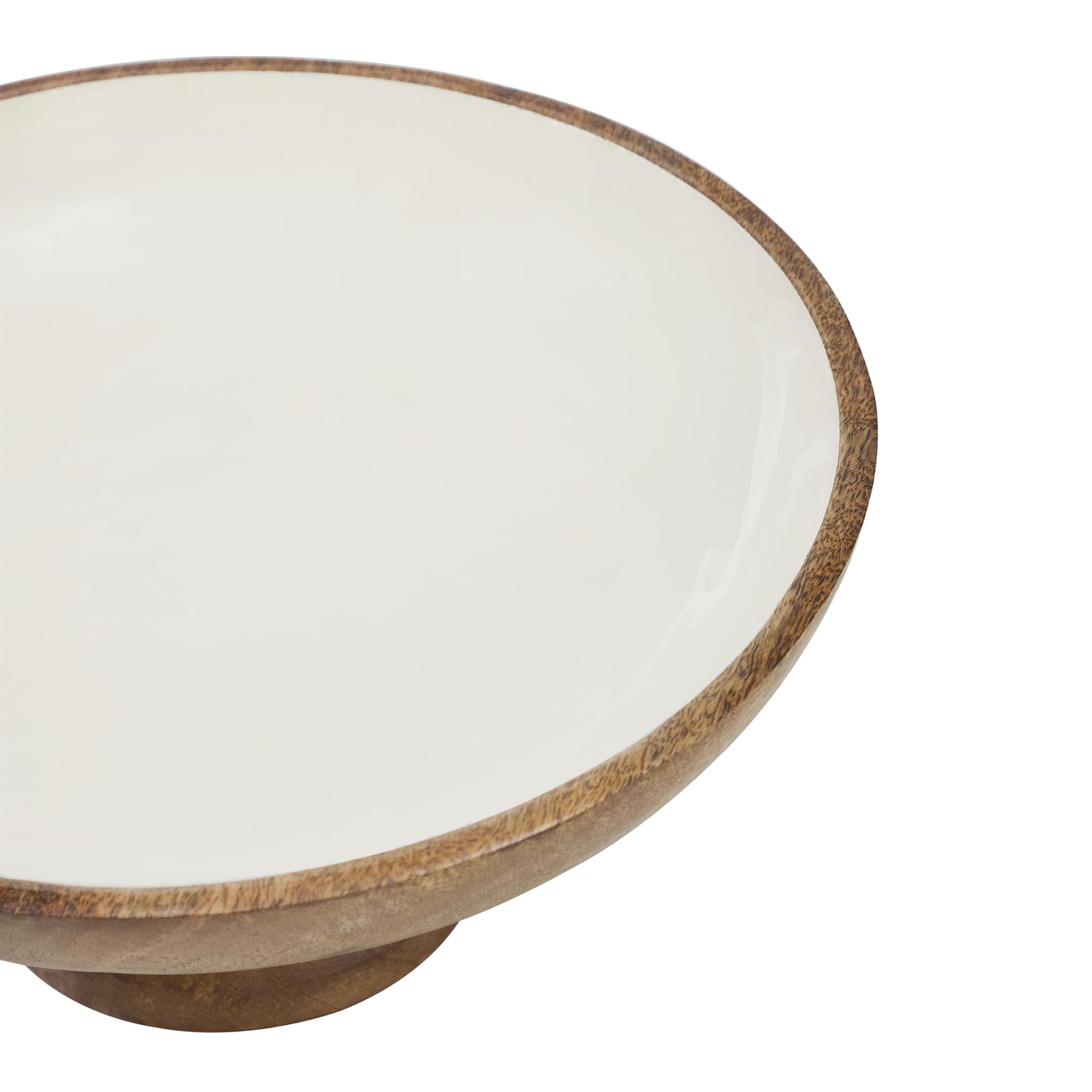 Natural with White Wooden Bowl 12x12x5.5