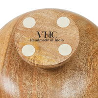 Natural with White Wooden Bowl 12x12x5.5