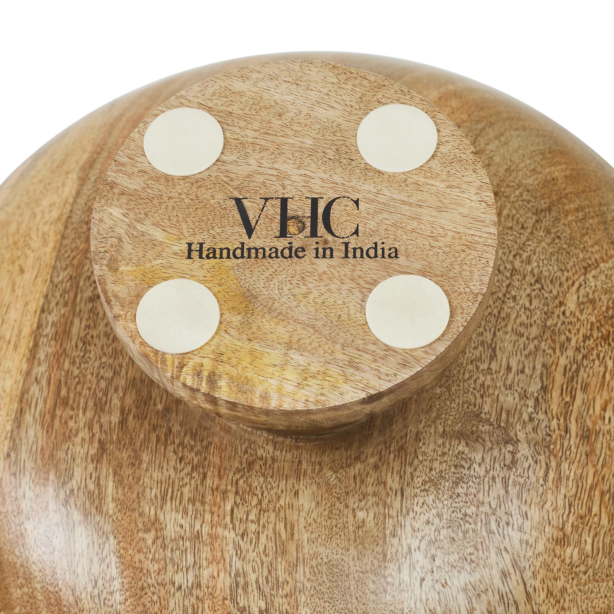 Natural with White Wooden Bowl 12x12x5.5