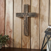 Distressed Grey FAITH Wooden Cross 18x12