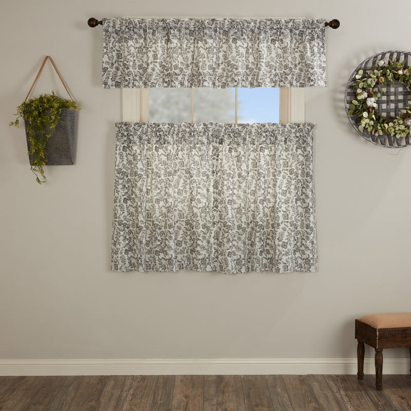 Gray Gables Floral Valance w/out Header 16Lx72W