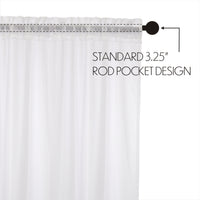 White Ruffled Sheer Prairie Swag Set of 2 36x36x18