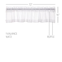 White Ruffled Sheer Valance 16x72