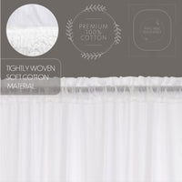 White Ruffled Sheer Valance 16x72