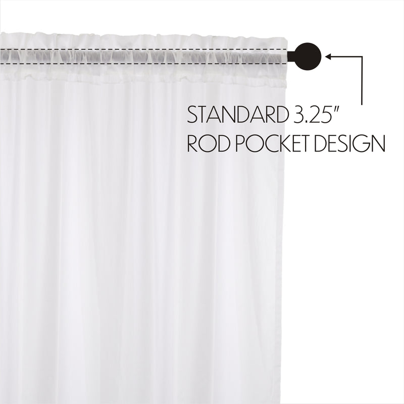 White Ruffled Sheer Valance 16x72