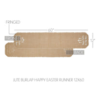 Celebrate Grace Jute Burlap Happy Easter Runner 12x60