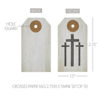 Celebrate Grace Crosses Paper Tag 2.75x1.5 w/ Twine Set of 50