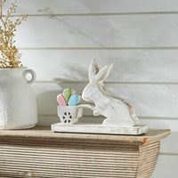 Bunny Hop Wooden Bunny w/ Cart Of Eggs 6.75x8.75x1.9