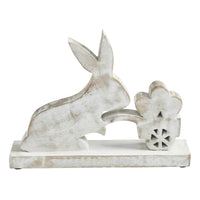 Bunny Hop Wooden Bunny w/ Cart Of Eggs 6.75x8.75x1.9