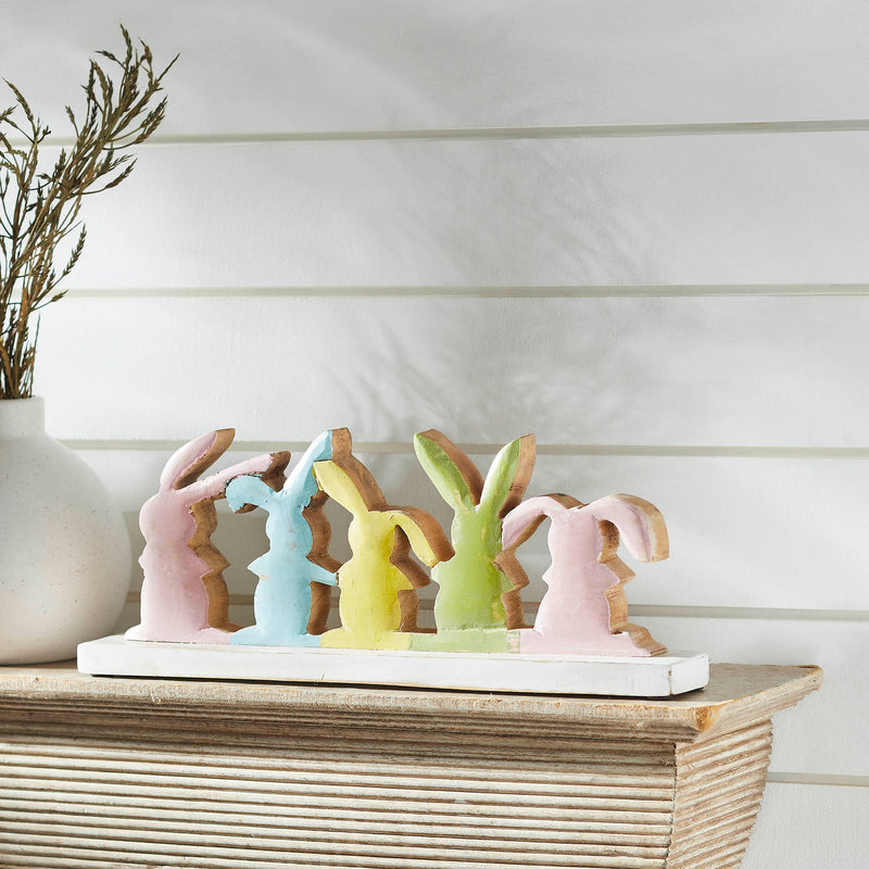 Bunny Hop Wooden 5 Bunny Silhouettes 5x13.5x2