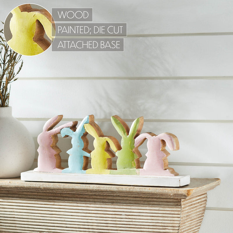 Bunny Hop Wooden 5 Bunny Silhouettes 5x13.5x2