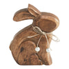 Bunny Hop Wooden Sitting Bunny Natural w/ Pearl Beads 6x7.25x1.5