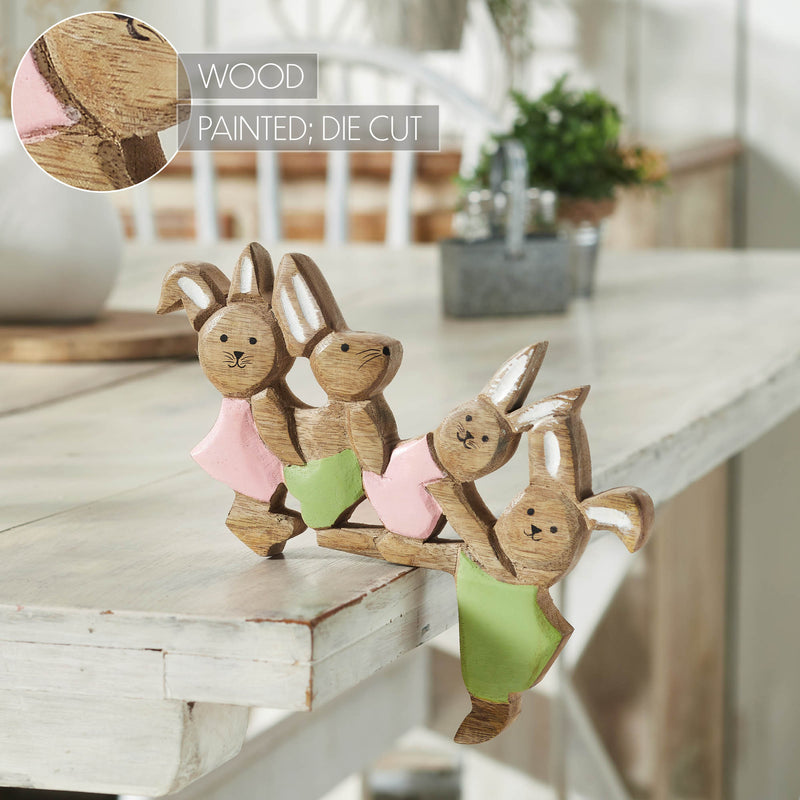 Bunny Hop Wooden Bunnies Playtime Natural 7x9.5x1