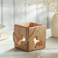 Bunny Hop Wooden Bunny Cutout Box w/ Twine 4.75x5x5