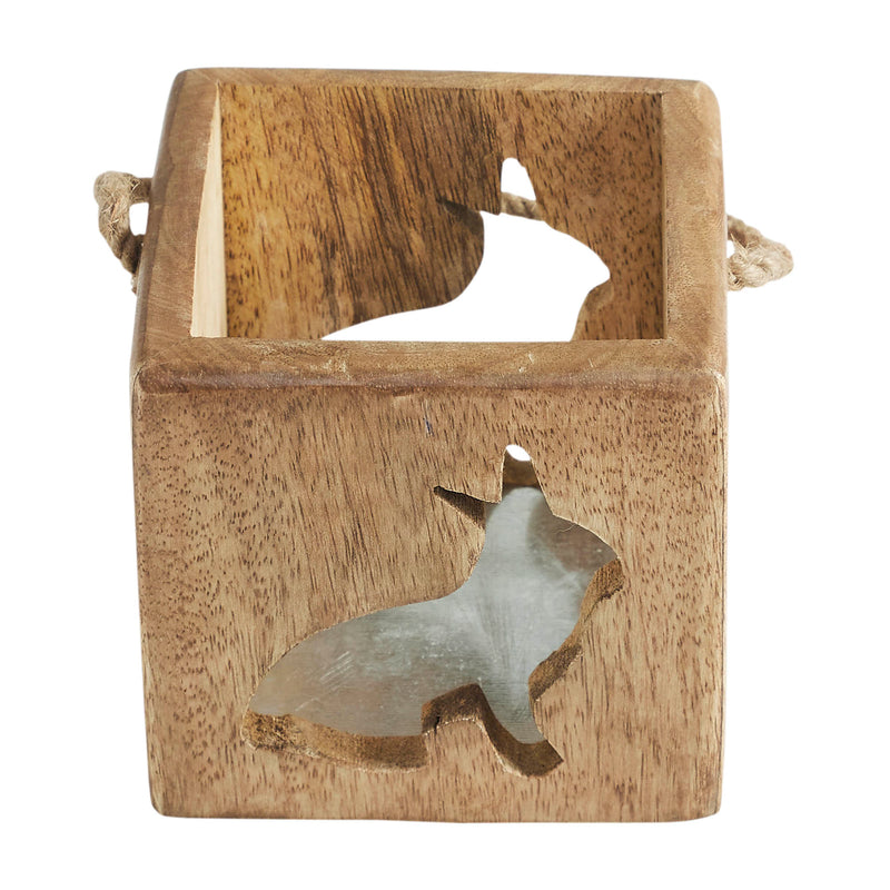 Bunny Hop Wooden Bunny Cutout Box w/ Twine 4.75x5x5