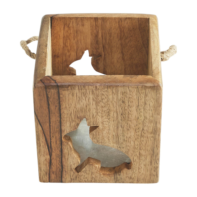 Bunny Hop Wooden Bunny Cutout Box w/ Twine 4x4x4