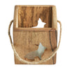 Bunny Hop Wooden Bunny Cutout Box w/ Twine 4x4x4