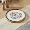 Bunny Hop Wooden Plate Natural w/ Bunny & Wreath 11.5 inch Diameter