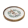 Bunny Hop Wooden Plate Natural w/ Bunny & Wreath 11.5 inch Diameter