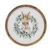 Bunny Hop Wooden Plate Natural w/ Bunny & Wreath 10 inch Diameter