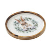 Bunny Hop Wooden Plate Natural w/ Bunny & Wreath 10 inch Diameter