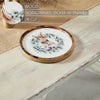 Bunny Hop Wooden Plate Natural w/ Bunny & Wreath 10 inch Diameter