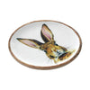 Bunny Hop Wooden Plate White w/ Bunny 9.75 inch Diameter