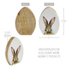 Bunny Hop Wooden Decor Egg Shape White w/ Bunny 7x5x0.75