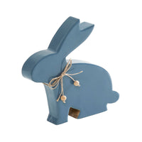 Bunny Hop Wooden Enamel Bunny w/ Natural Beads 9x9.5x1.5