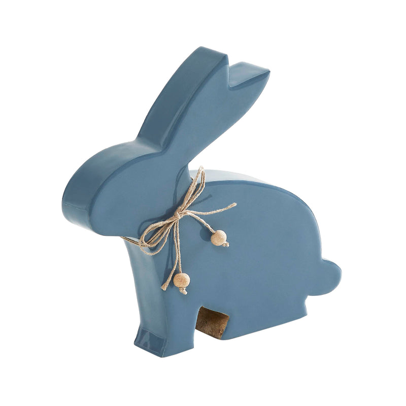 Bunny Hop Wooden Enamel Bunny w/ Natural Beads 9x9.5x1.5