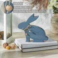 Bunny Hop Wooden Enamel Bunny w/ Natural Beads 9x9.5x1.5