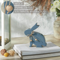 Bunny Hop Wooden Enamel Bunny w/ Natural Beads 7x6.75x1.5