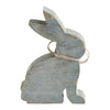 Bunny Hop Wooden Sitting Bunny Grey w/ Natural Beads 6x4x1