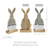 Bunny Hop Wooden Half Egg w/ Grey Bunny Silhouette 13x6x2.25