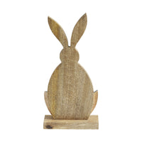 Bunny Hop Wooden Half Egg w/ Grey Bunny Silhouette 10.5x5x2.5