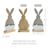 Bunny Hop Wooden Half Egg w/ Grey Bunny Silhouette 10.5x5x2.5