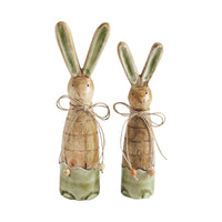 Bunny Hop Wooden Skinny Bunnies In Green Enamel Set of 2 Sizes